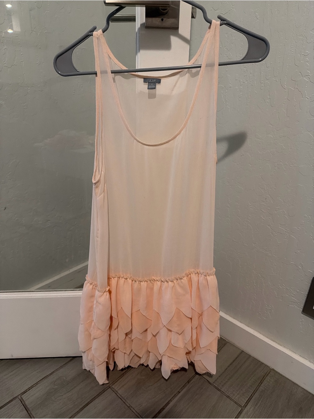 aerie Peach Petal-Hem Sleeveless Mini Dress